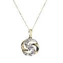 9ct Gold Cubic Zirconia Swirl Pendant