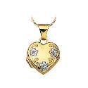 9ct Gold Heart Locket With Flower Design