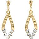 9ct Gold Oval Crystal Drop Earrings 9ct Gold Oval Crystal Drop Earrings