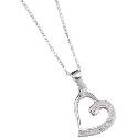 Sterling Silver Cubic Zirconia Heart Pendant