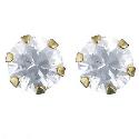 Gold Cubic Zirconia Stud Earrings