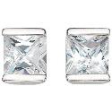 9ct White Gold Cubic Zirconia Square Stud Earrings