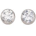 9ct White Gold Cubic Zirconia Stud Earrings