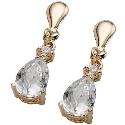 9ct Yellow Gold Cubic Zirconia Teardrop Earring