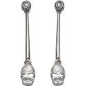 9ct White Gold Teardrop Bar Earrings