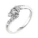 18ct White Gold Quarter Carat Diamond Twist Ring