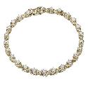 9ct Gold Cubic Zirconia 7.25"" ""Kisses"" Bracelet