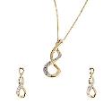 9ct Gold Diamond Earrings And Pendant Box Set