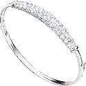 9ct White Gold Cubic Zirconia Bangle