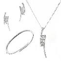 Sterling Silver Stone-set 3-piece Set