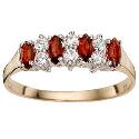 9ct Gold Garnet & Cubic Zirconia Ring