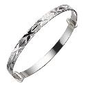 Child's Silver Diamond-Cut Expander Bangle