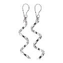 9ct White Gold Twist Drop Earrings