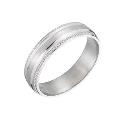 Ladies' 9ct White Gold 5mm Bead Edge Wedding Ring