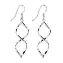 Sterling Silver Twisted Flame Drop Earrings