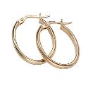 9ct Yellow Gold Oval Creole Earrings