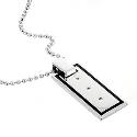 Hot Diamonds Men's Silver Black Line Dog Tag