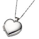 9ct White Gold Polished Heart Locket