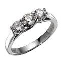 18ct White Gold 1 Carat Diamond Three-stone Ring