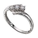 9ct White Gold Cubic Zirconia Three-stone Ring