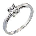 9ct White Gold Cubic Zirconia Ring