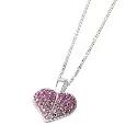 Sterling Silver Pink Crystal Heart Pendant