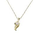 9ct Yellow Gold Cubic Zirconia Swirl Pendant