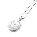 9ct White Gold Diamond Oval Locket