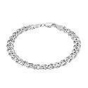 9ct White Gold Double Curb Bracelet