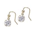 9ct Yellow Gold Cubic Zirconia 6mm Drop Earrings