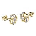 9ct Yellow Gold Cubic Zirconia Twirl Earrings