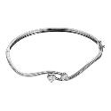 9ct White Gold Cubic Zirconia Heart Bangle