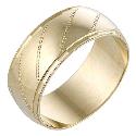 Men's 9ct Gold 9mm Patterned Ring