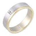 Ladies' 9ct Gold Two Colour Diamond Set 5mm Ring