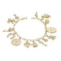 9ct Gold Chunky Multi Charm Bracelet