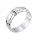 Men's 9ct White Gold Diamond Set 6mm Ring