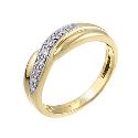 Ladies' 18ct Gold 0.10 Carat Diamond Set Crossover Ring