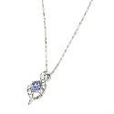 9ct White Gold Diamond Tanzanite Pendant