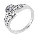 18ct White Gold Half Carat Diamond Cluster Ring