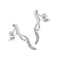 9ct White Gold Cubic Zircona Long Stud Earrings