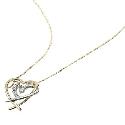 9ct Two-Colour Gold Cubic Zirconia Heart Pendant