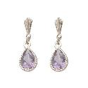 9ct Gold Amethyst Pear Drop Earrings