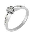 9ct White Gold Diamond Solitaire Ring