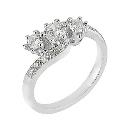 18ct White Gold Three Quarter Carat Diamond Three Stone Ring