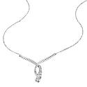 9ct White Gold Cubic Zirconia Crossover 17" Necklace