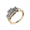 9ct Gold 0.25 Carat Diamond Cluster Ring