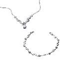 9ct White Gold Cubic Zirconia Pendant and Bracelet Gift Set