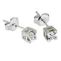 9ct White Gold Diamond Stud Earrings