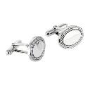 Men's Engine Turned Oval Cufflinks