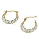 9ct Gold Baby Crystal Creole Earrings